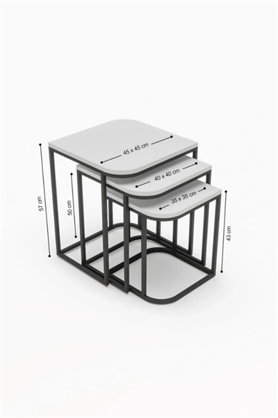 Zigon Sehpa Damla Gold Beyaz