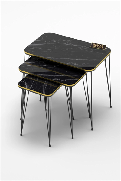 Zigon Sehpa Kr Çift Bendir Tel Siyah Ayak