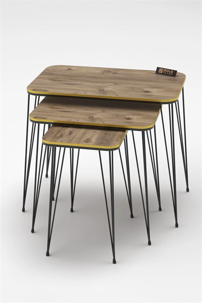 Zigon Sehpa Kr Çift Ceviz Tel Siyah Ayak