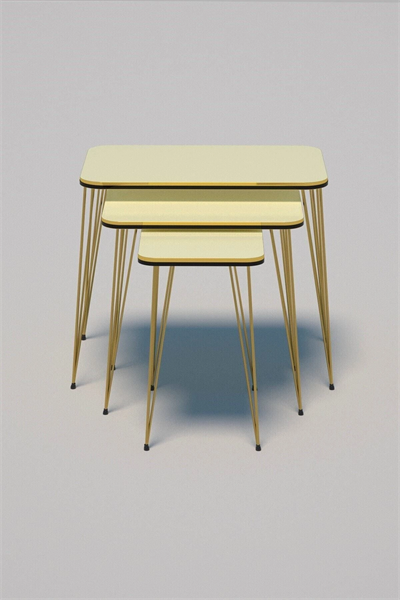 Zigon Sehpa Kr Çift Gold Krem Tel