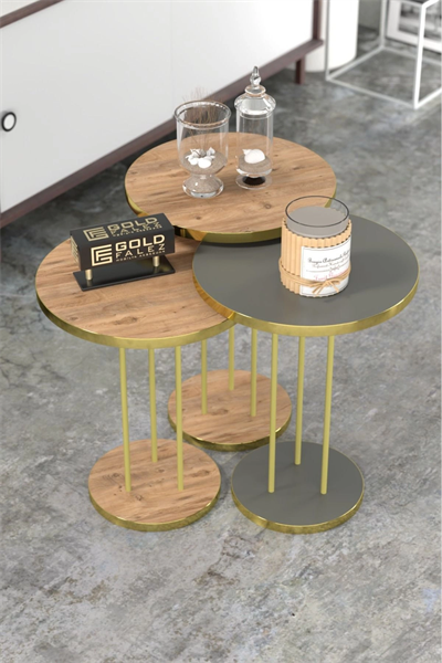 Zigon Sehpa Terra Gold Ceviz Antrasit TRR01