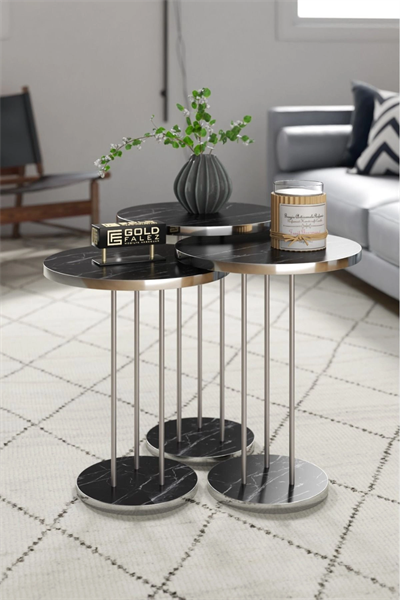 Zigon Sehpa Terra Gümüş Bendir