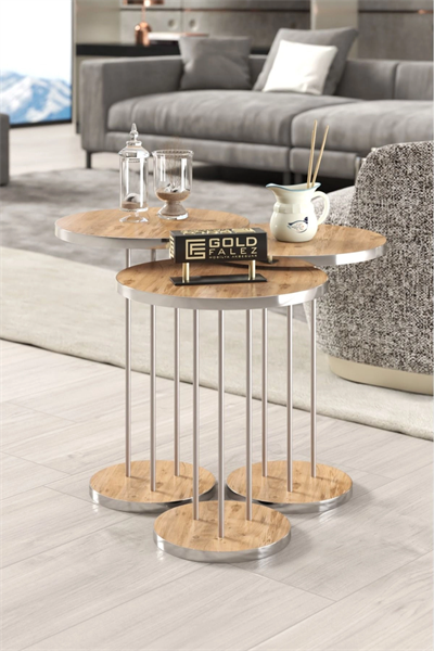 Zigon Sehpa Terra Gümüş Ceviz