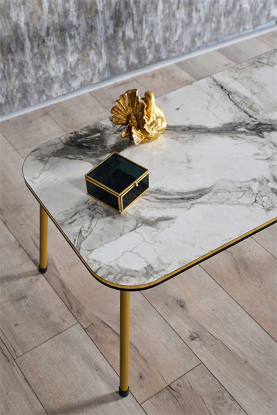 Zigon Sehpa Ve Orta Sehpa Kr Set Çift Gold Efes Metal