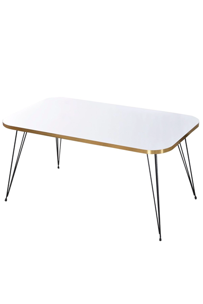 Zigon Sehpa Ve Orta Sehpa Kr Set Siyah Tel Ayak Altın Beyaz