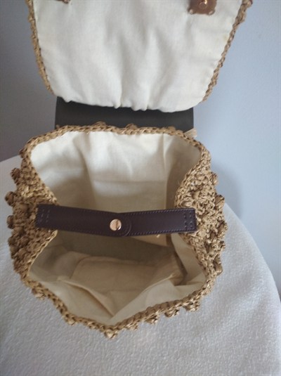 Çanta özel bir rafya ip olan milano