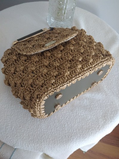 Çanta özel bir rafya ip olan milano