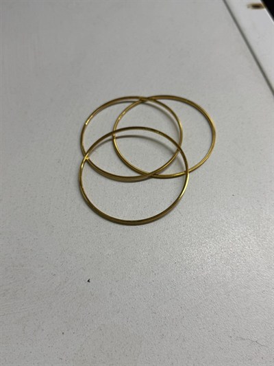 Gold Simli Ajda Çelik Kelepçe Bilezik