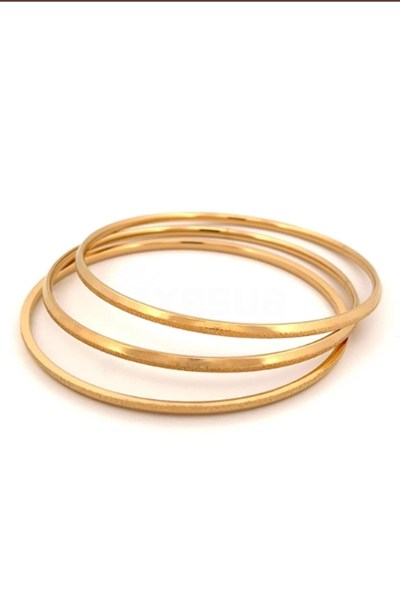 Gold Simli Ajda Çelik Kelepçe Bilezik