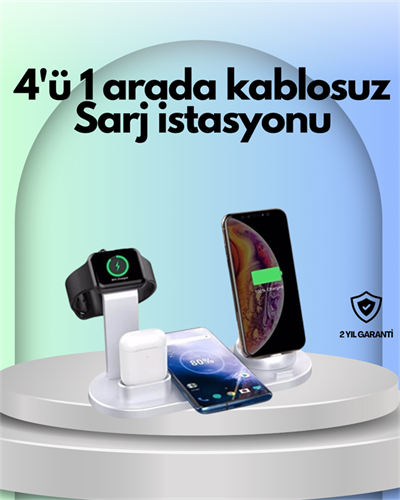iPhone, Apple Watch ve AirPods ile Uyumlu 4ü 1 Arada Şarj Ünitesi – Tüm Apple Cihazları Tek Noktada