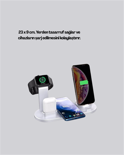 iPhone, Apple Watch ve AirPods ile Uyumlu 4ü 1 Arada Şarj Ünitesi – Tüm Apple Cihazları Tek Noktada