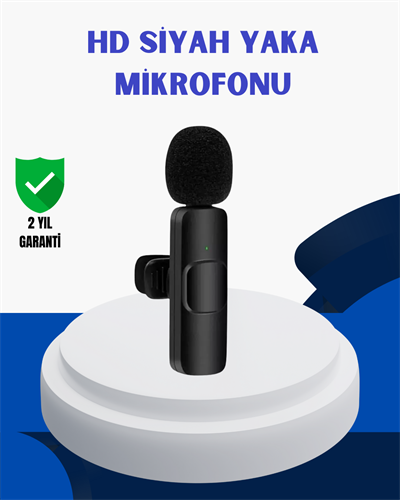 iPhone İçin Çift Mikrofonlu Telsiz Yaka Mikrofonu 360 Derece HD Ses