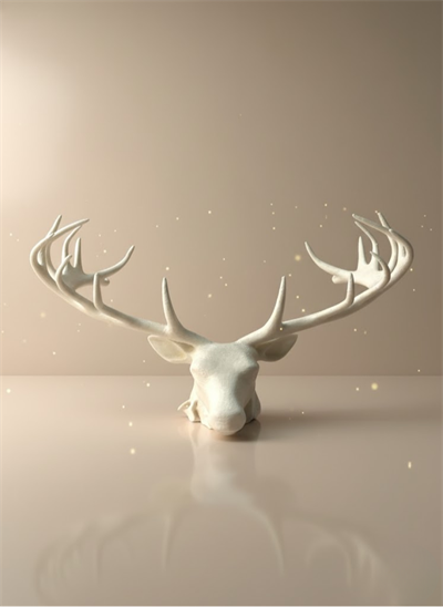 odern Geyik Başı Biblo 25 cm Zarif Masa Üstü Dekor