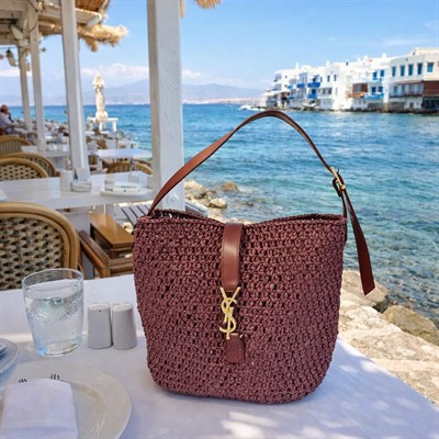 Sezonun Modası Bordo Rafya Çanta