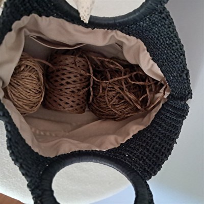 Siyah Ahşap Burslu Çanta