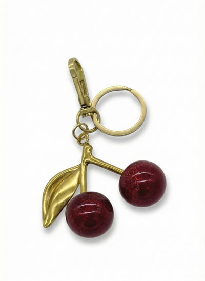 Kiraz Formlu Gold Charm Anahtarlık / AKSESUAR