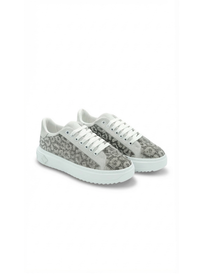 Luvesta Taşlı Sneaker Gri Leopar