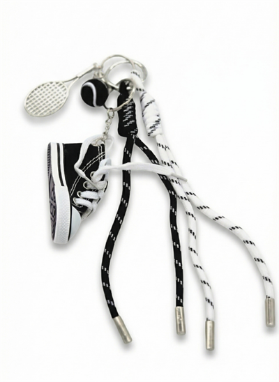 Siyah Sneaker Figürlü Spor Charm Anahtarlık / Aksesuar