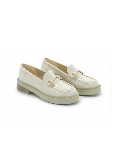 Toka Detaylı Rugan Loafer Bej