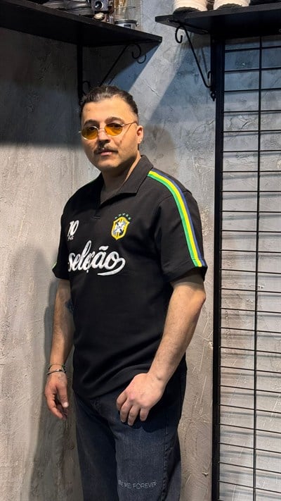 Brazilya Siyah Polo T-shirt