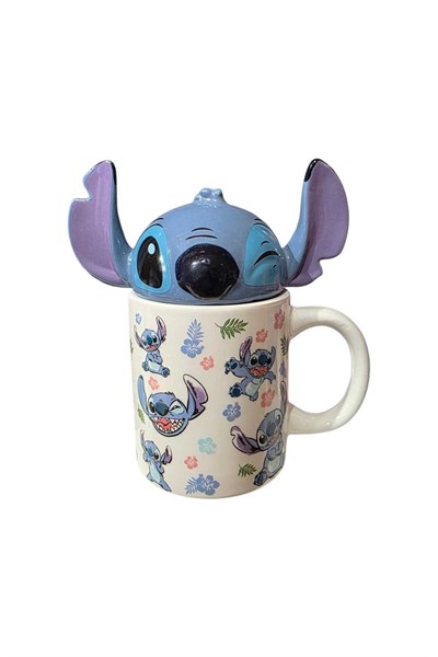 Sevimli Stitch Kapaklı 3D Tasarım Kupa