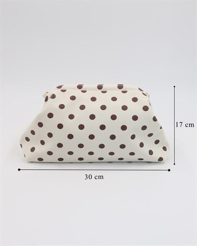 Kadın Puantiyeli Clutch Çanta