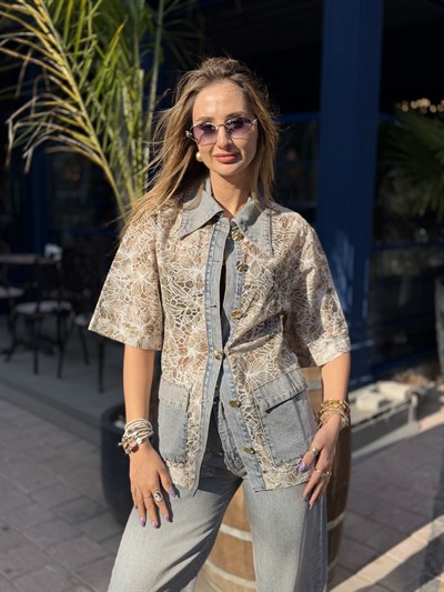 Bianca Çiçek Desenli Gömlek Ceket
