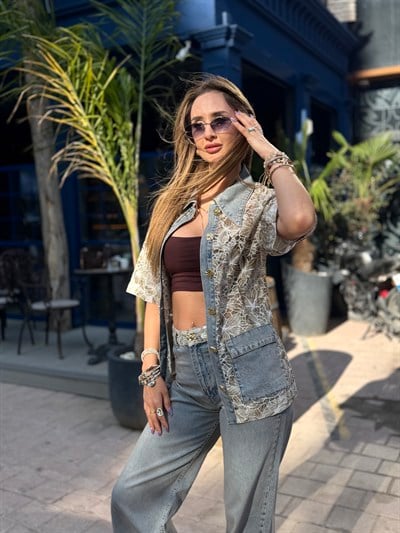 Bianca Çiçek Desenli Gömlek Ceket