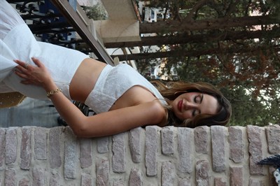 Diana İşleme Detay Crop Etek Takım Beyaz