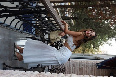 Diana İşleme Detay Crop Etek Takım Beyaz