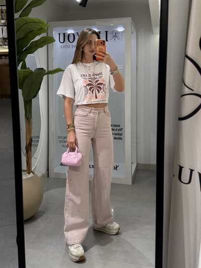 Dolly Tam Kalıp Jean Toz Pembe 