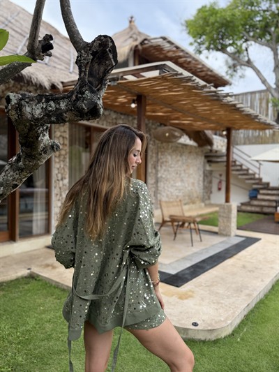 Dora Payetli Kimono Haki