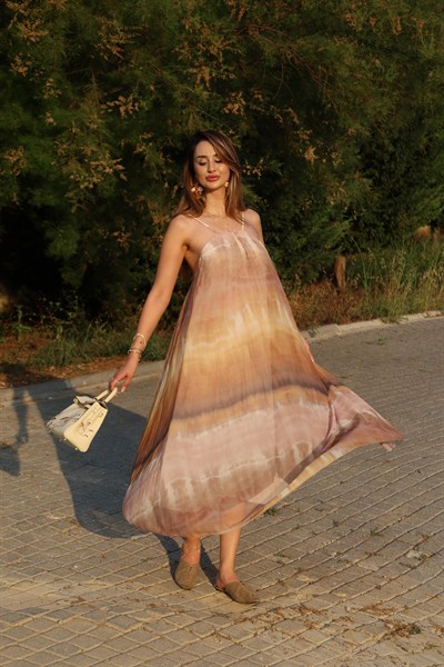 Glam Asimetrik Kesim Pileli Elbise