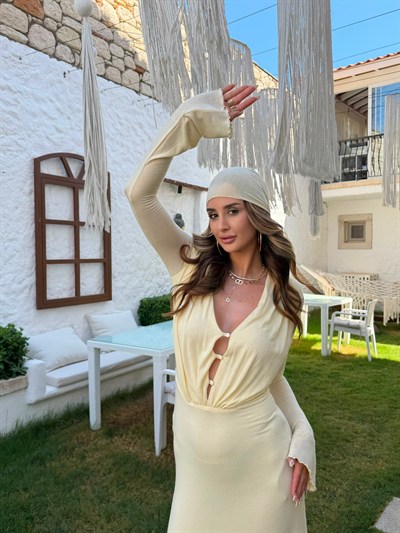 Glara Bandanalı Beachwear Elbise 