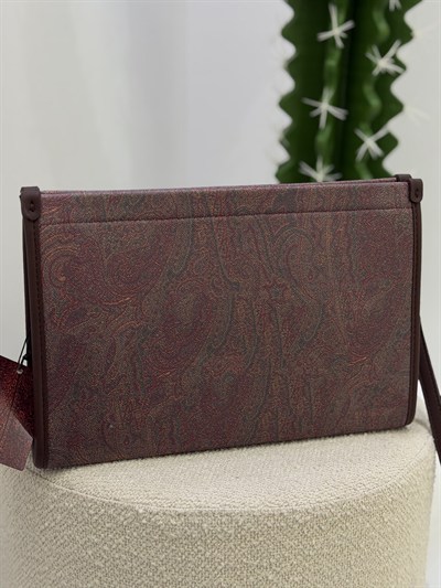 İthal Orj Marka Clutch Çanta Bordo
