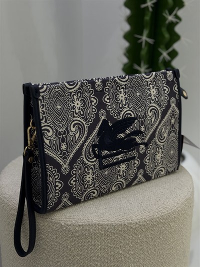 İthal Orj Marka Clutch Çanta Lacivert