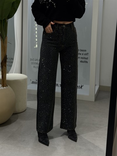 Lola Full Taşlı Jean Siyah