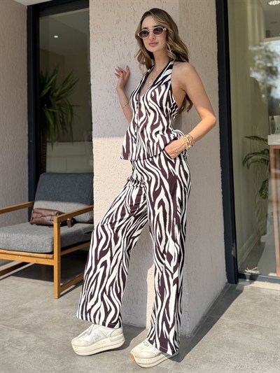 Luna Zebra Desen Boyundan Geçmeli Takım 