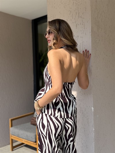 Luna Zebra Desen Boyundan Geçmeli Takım 