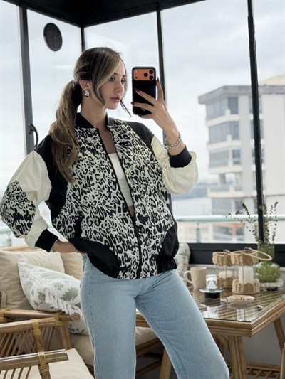Peter Leopar Desen Bomber Ceket
