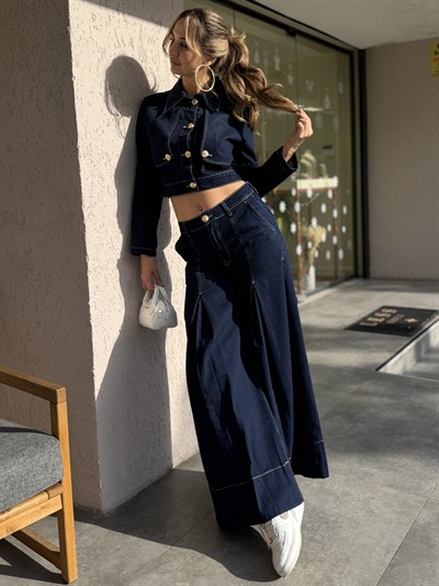 Robert Pileli Denim Pantolon Lacivert