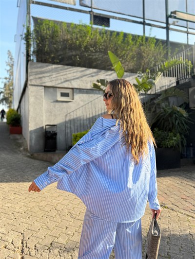 Rosalie Çizgili Üçlü CK Takım Mavi