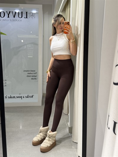 Tyler Yüksek Bel Toparlayıcı Tayt Kahverengi