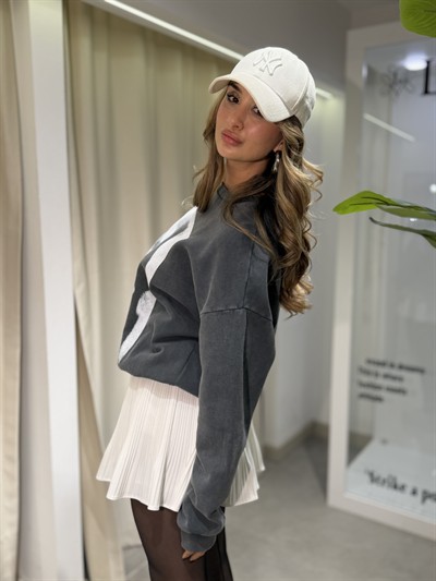 Wegh Baskılı Sweatshirt Gri