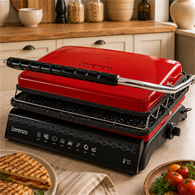 TOASTY PLUS TEFLON 6 DİLİM DÖKÜM TOST MAKİNESİ KIRMIZI