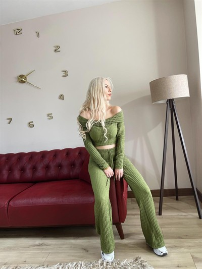 Madonna Yaka Bubble Takım Yağ Yeşil