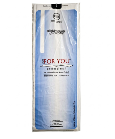 MORE FOR YOU SAÇ KESİM ÖNLÜĞÜ NAYLON TEK KULLANIMLIK 50 ADET 100x140 CM 