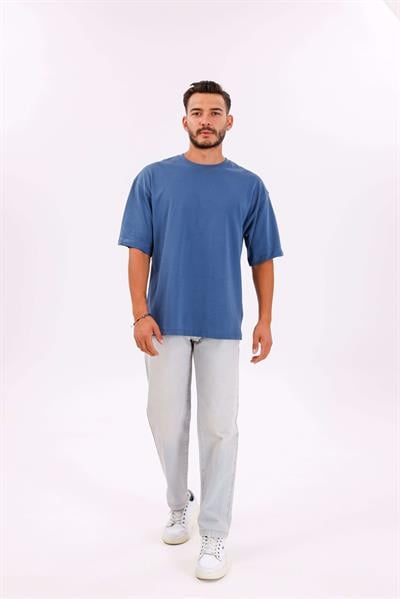 Oversize Basic 30/2 T-Shirt İndigo