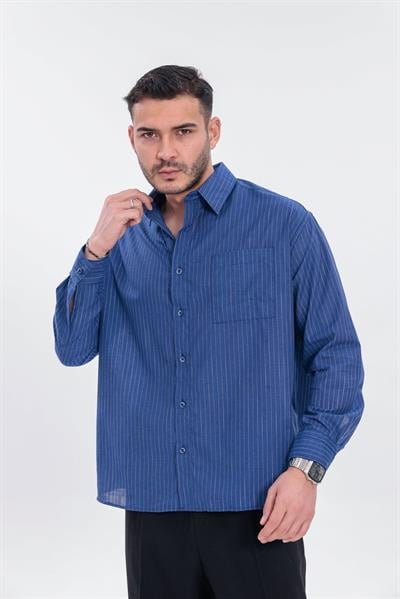 Oversize Çizgili Gömlek