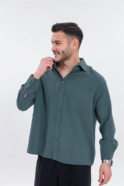 Oversize Modal Gömlek Yeşil